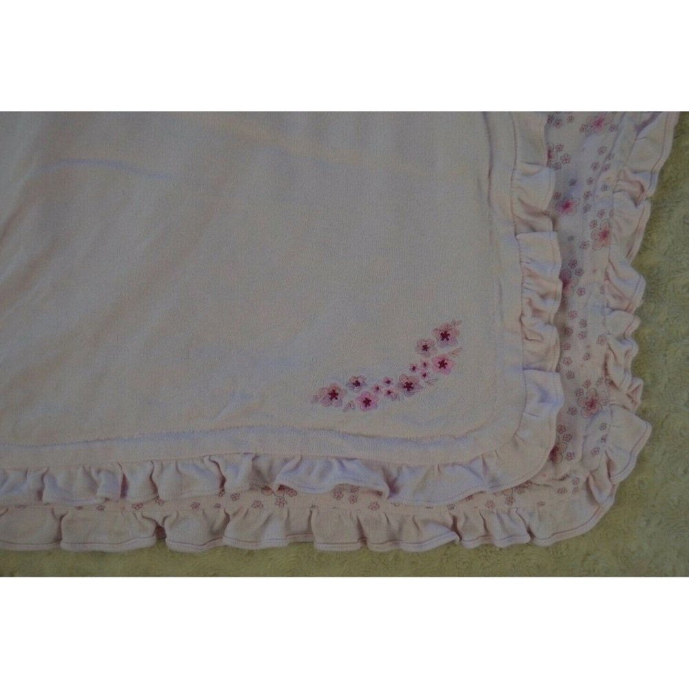Agabang Baby Blanket Floral Flower Pink Ruffle Edge Trim Cotton Security Lovey